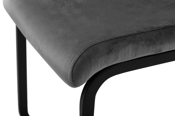 Стілець обідній Кімо велюр сірий/чорний