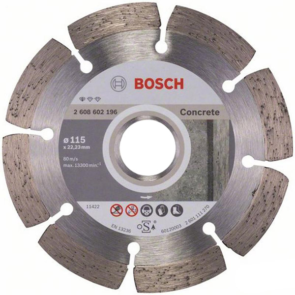 Диск алмазний відрізний Bosch BPE  115x1,6x22,2 бетон 2608602196