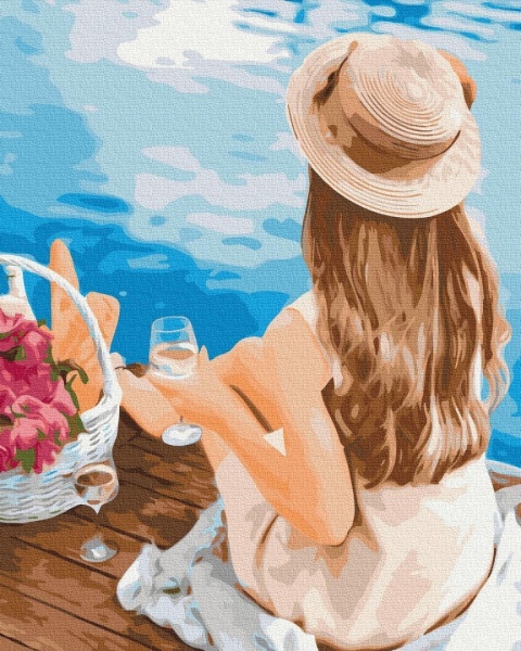 Картина за номерами Мрійниця в капелюшку PGX37554 40x50 см Brushme 