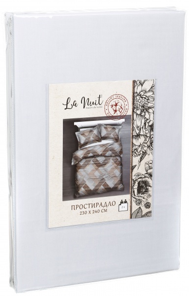 Простирадло Artex 2 230x240 см білий La Nuit 