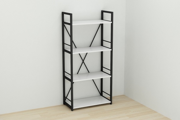 Этажерка Коннект 4/60 1200х600х280 мм белый/черный (XK00199)