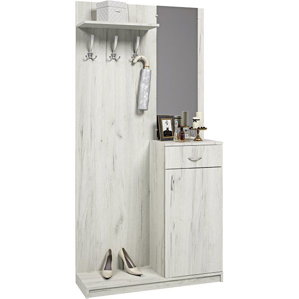 Прихожая с зеркалом Грейд Крафт дуб крафт белый