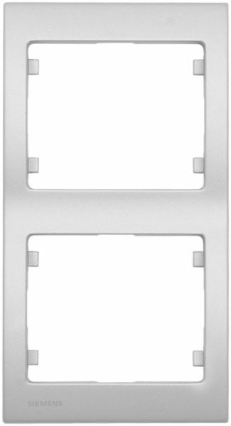 Рамка двомісна Siemens IRIS вертикальна алюміній меркурій G-S18102-MA