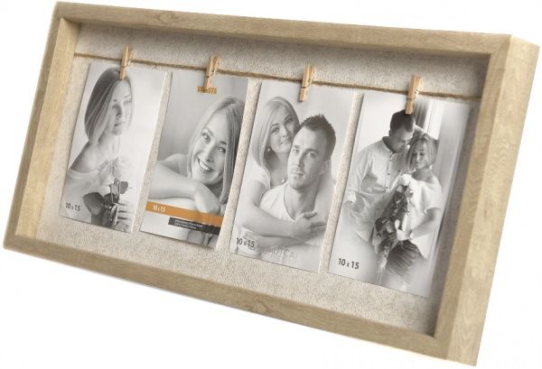 Мультирамка Velista 12B-4WH на 4 фото 10x15 см дерево светлое 