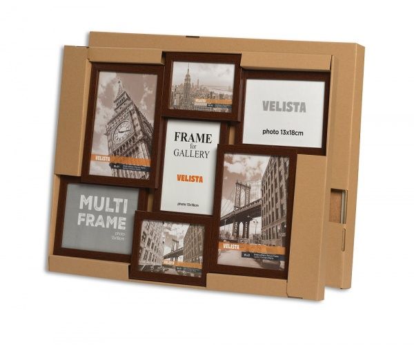 Мультирамка Velista на 7 фото 10x15/13х18/15x21 см коричневий 