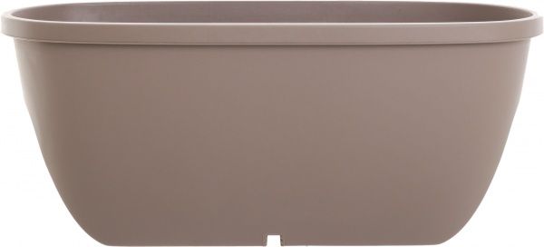 Вазон пластиковий Plastkon Balconia OVI з кріпленням на перила овальний 39,8л коричневий 