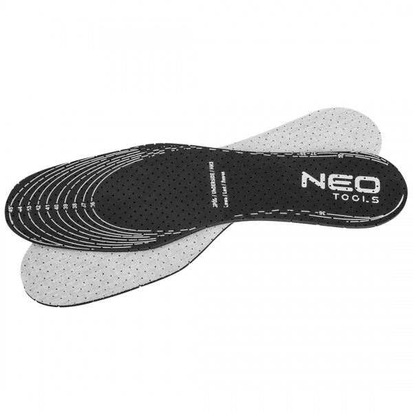Стельки с активированным углем 82-302 NEO tools р.one size черный