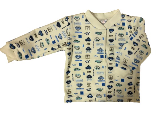 Кофточка детская для мальчика Моя планета р.62 белый с принтом 