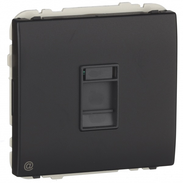 Розетка компьютерная оконечная с заземлением Efapel Apolo IP20 черный матовый 50453 TPM