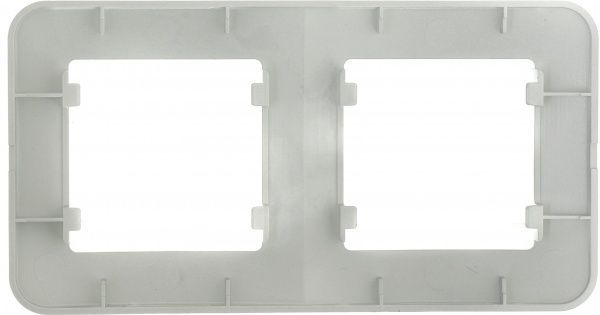 Рамка двухместная Makel Lillium Natural горизонтальная серебристый