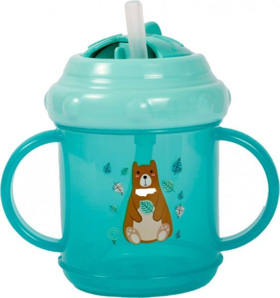 Поильник-непроливайка Курносики с ручками и силиконовой трубочкой 7026