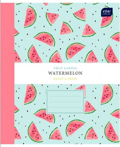 Зошит шкільний 12 аркушів у клітинку Fruit garden в асортименті InterDRUK
