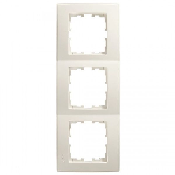 Рамка трехместная Lezard Lesya вертикальная кремовый 705-0300-153