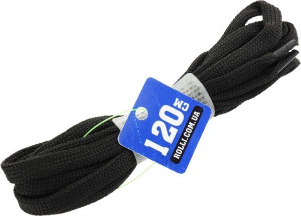 Шнурок Rolli плоский 120 см чорний 