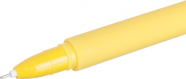 Ручка гелевая желтая Улитка чернило синее 