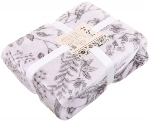 Плед Frannel Trill 160x200 см белый с принтом La Nuit 