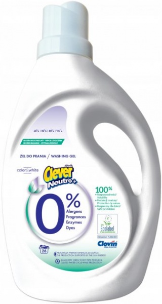 Гель для машинной и ручной стирки Clever Neutro + Color&White 1,56 л 