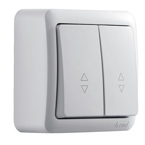 Вимикач прохідний двоклавішний Lezard Viola 16 А 250В білий 751-0200-106