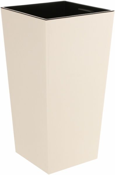 Горшок пластиковый Lamela Финезия квадратный 28,8л кремовый/черный 