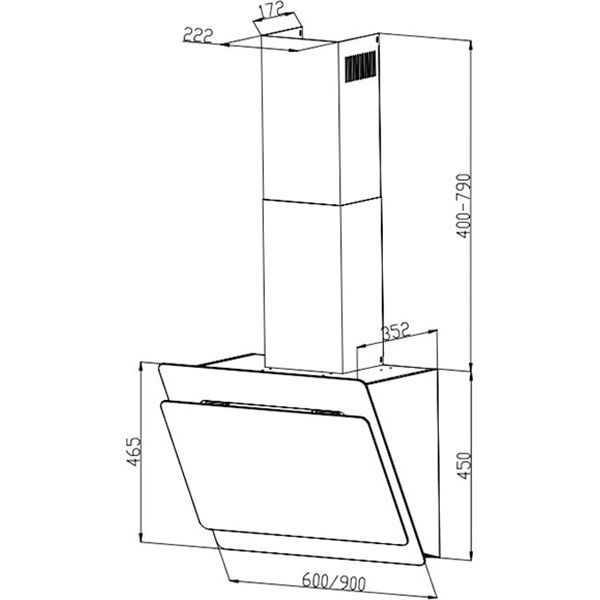 Вытяжка Interline Bravo WH A/60/GL/K