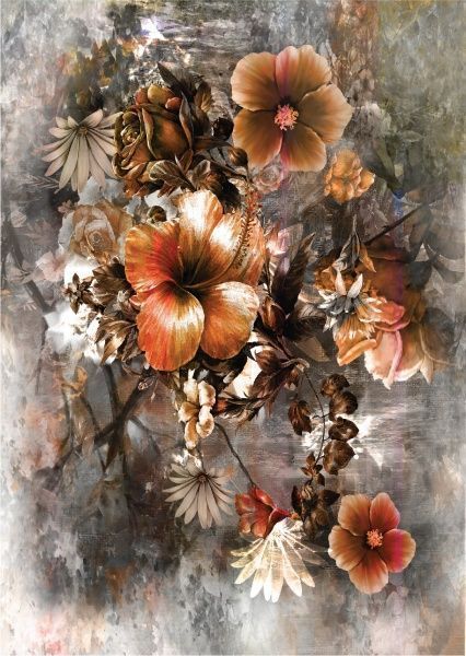 Декор настенный Цветы бронза 56,4x42 см разноцветный 