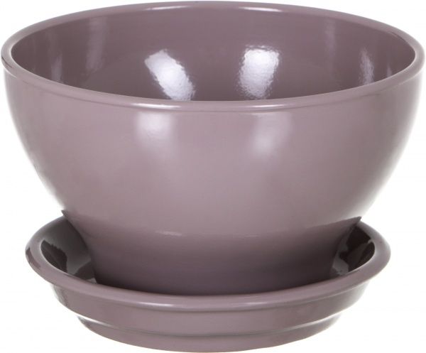 Горщик керамічний Оріана-Запоріжкераміка Бонсайниця глянець круглий 1л (016-0-058) аметист 