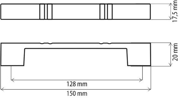 Мебельная ручка UN 4906 128 мм матовый никель DC