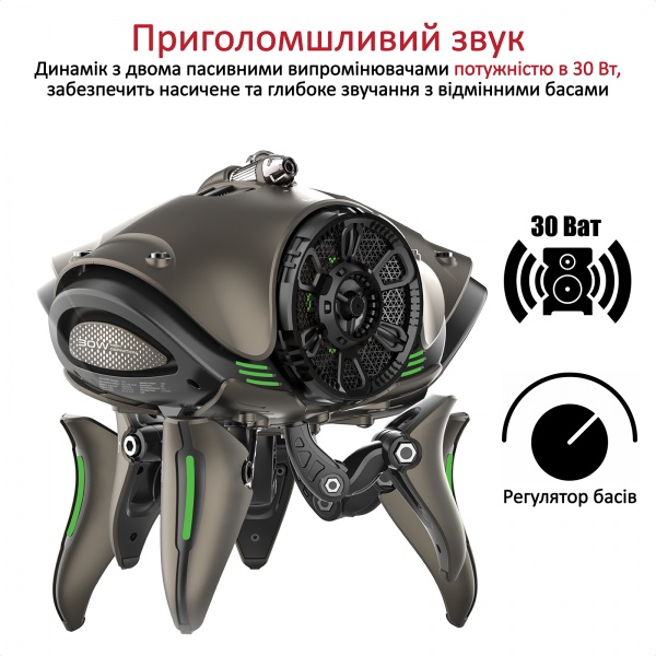 Портативна колонка Promate Invader 30 Вт 2.0 grey 