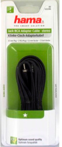 Кабель Hama 3,5 мм – 2xRCA 3 м чорний (122296) 