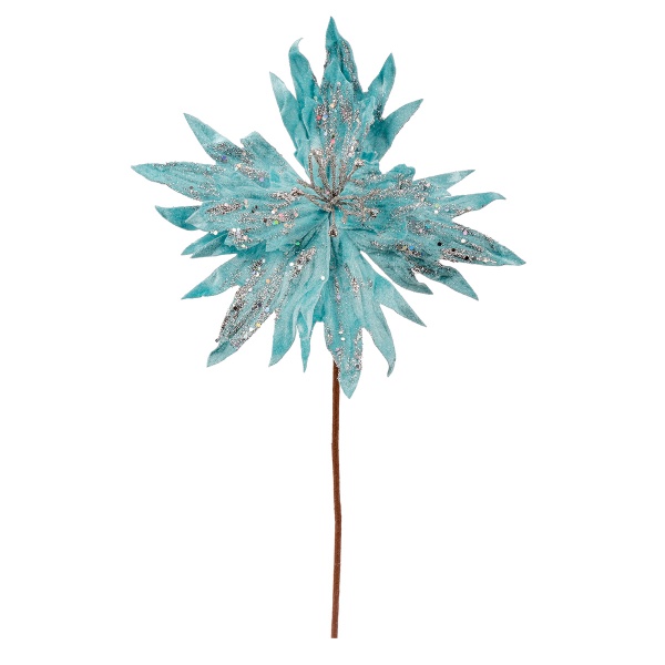 Квітка декоративна Novogod'ko Хризантема бірюза 24 см 974243