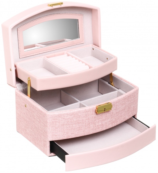 Шкатулка для украшений Delux 22.5x16x13 см розовый