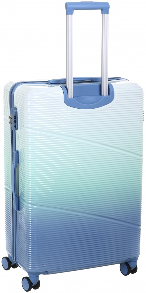 Валіза Compass №XY012 L блакитний із білим 69x47x29 см
