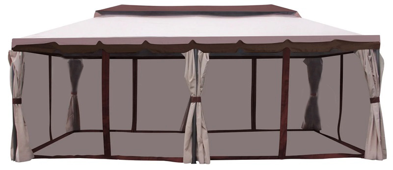 Павильон садовый Indigo с москитной сеткой бежевый 3х6 м DU063