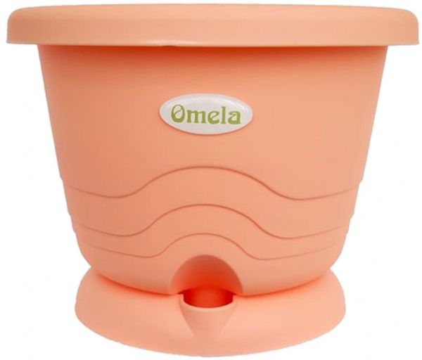 Горшок пластиковый Омела Омела Пастель 1 литра круглый 1л персик 