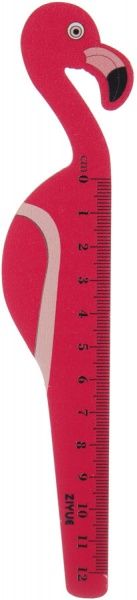Линейка Фламинго розовый 12 см