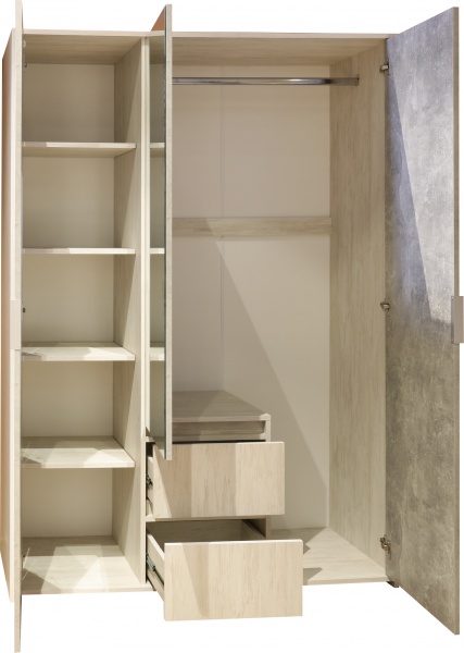 Шкаф Фонте ФН-Шк-3-2 артвуд светлый/ателье светлое 