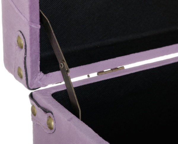 Сундук-пуф Велюр лавандовый 57х30х29 см 