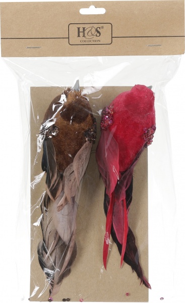 Набор новогоднего декора на клипсе Птички 2 шт. 17х4,5х5,5 см HC4503710