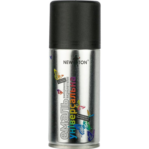 Эмаль аэрозольная универсальная Ral9005 New Ton черный мат 150 мл