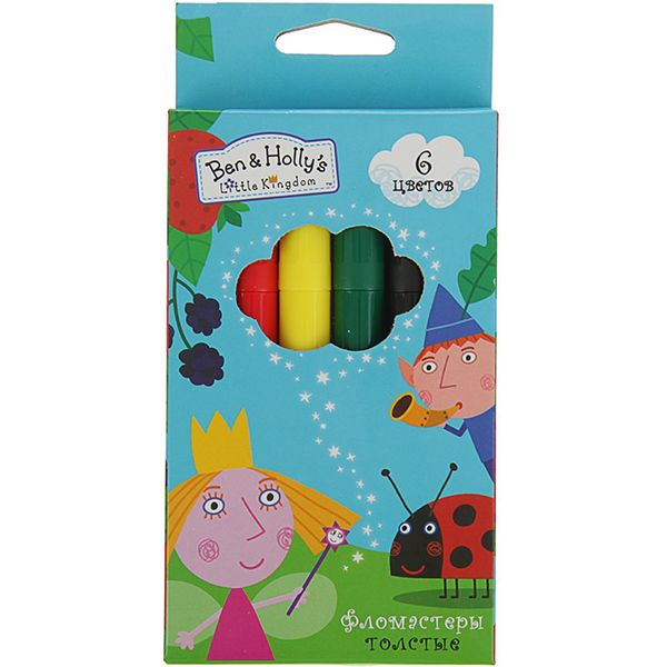 Фломастери товсті 6 штук Ben & Holly's Little Kingdom