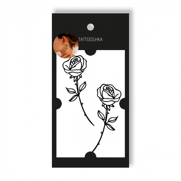Временная татуировка Tattooshka Две маленькие розы L-12