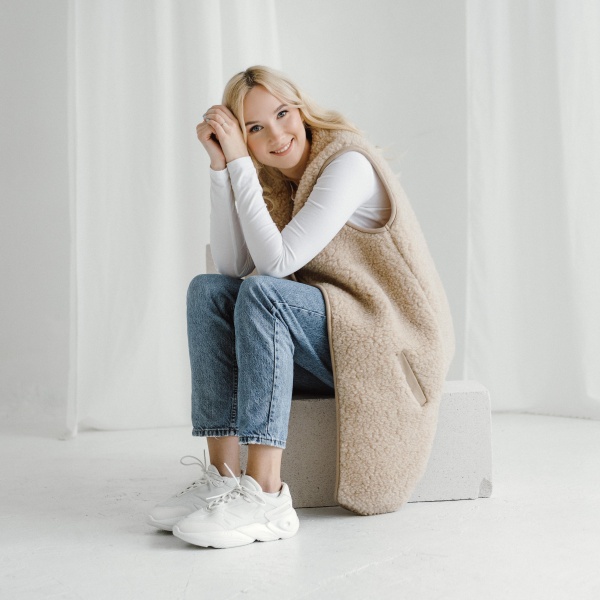 Жилет Flokati Pearl р. M/L бежевий