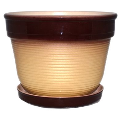 Горщик керамічний Керамол Пікнік 1 (Гламур) круглий 10 л помаранчевий 