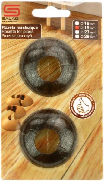 Розетка на трубы SALAG 24 венге 19 мм