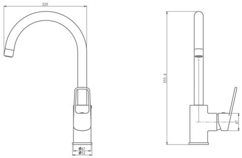Смеситель для кухни Aqua Rodos Boston 91365