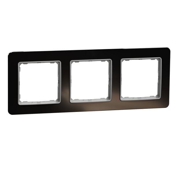 Рамка тримісна Schneider Electric Sedna Elements універсальна чорне скло SDD361803