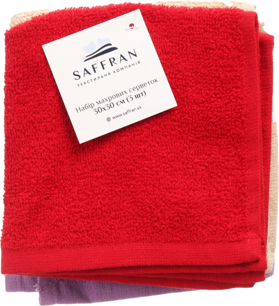 Комплект серветок 3 шт. 30x30 см в асортименті 