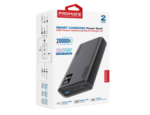 Повербанк Promate Bolt-20PD 20000 mAh black (bolt-20pd.black)