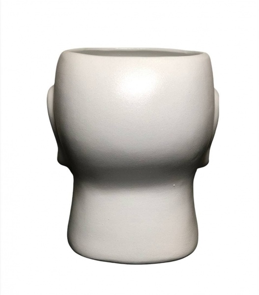 Ваза керамическая Nana ceramics Африканка 15,5 см белый муар 