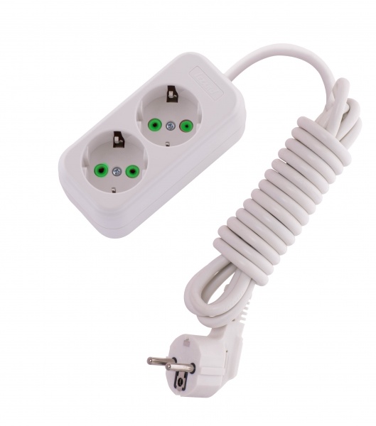 Удлинитель Lezard Letitia с заземлением 2 гн. белый 5 м 721-0205-201